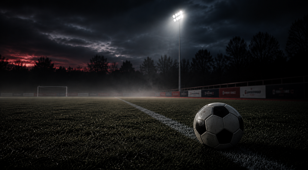Ein Ball vor den Banden