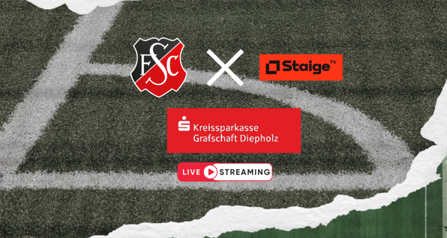 Collage der Logos vom FCS und Staig TV. Sponsor ist die Kreissparkasse Diepholz